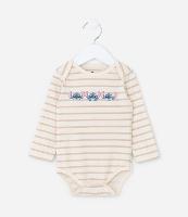 Body Infantil com Estampa Stitch e Listras - Tam RN a 18 meses - 1