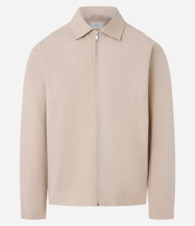 Jaqueta em Sarja Gola Colarinho com Detalhe Franzido na Barra - 1