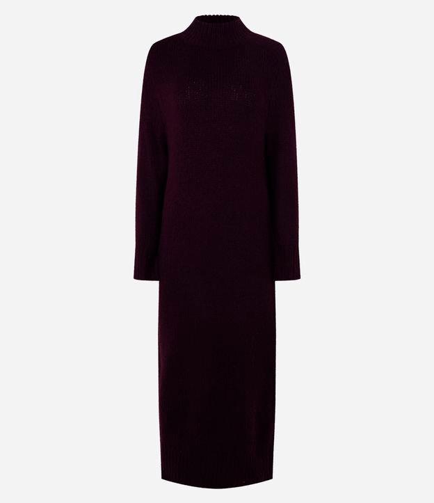 Vestido New Midi em Tricô com Gola Alta Canelada - 1