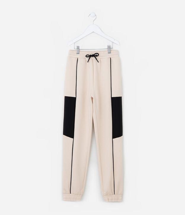 Calça Jogger Infantil com Recortes Contrastantes - Tam 5 a 14 Anos - 1