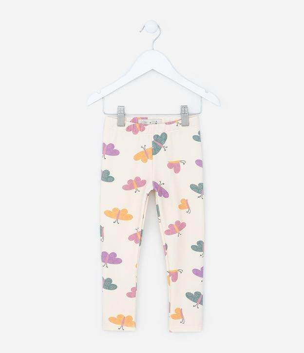 Calça Legging Infantil Quentinha com Estampa Borboletas - Tam 1 a 6 Anos - 2