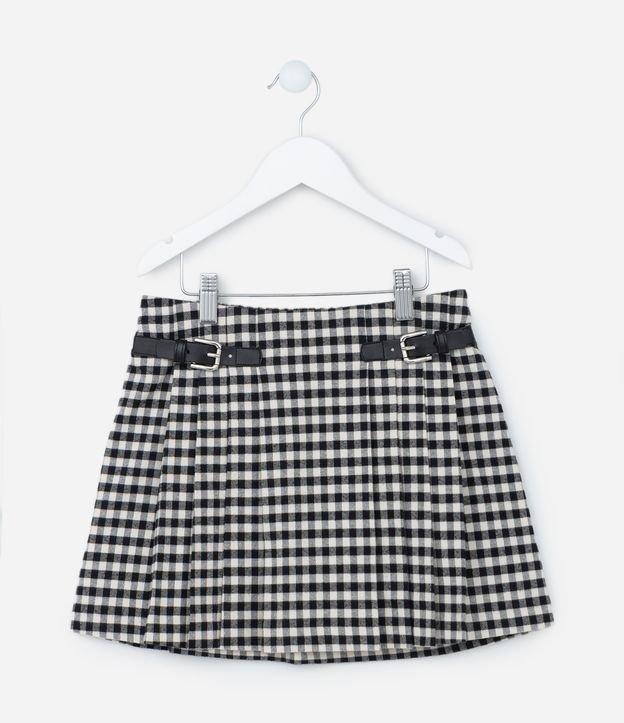 Saia Infantil com Pregas e Detalhe de Cinto - Tam 5 a 14 Anos - 1