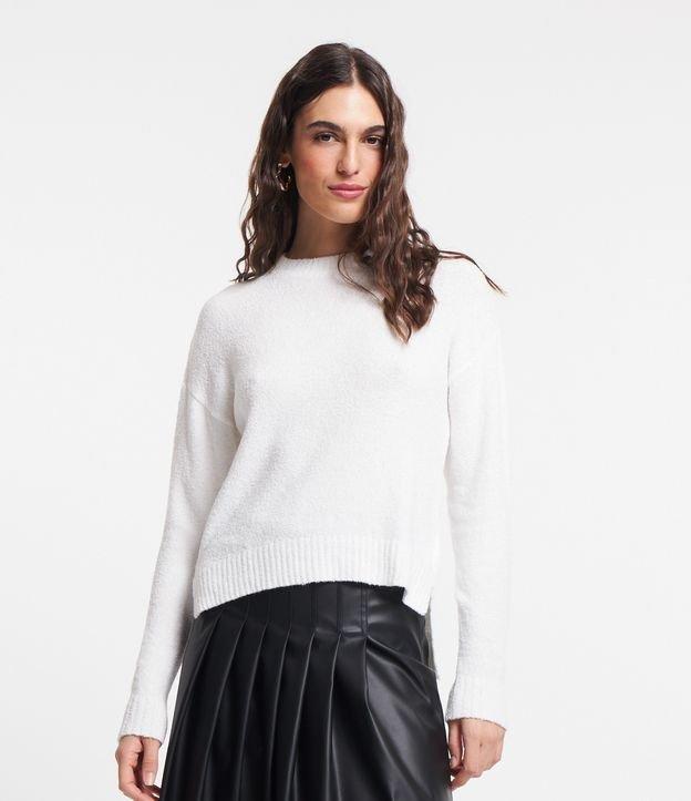 Suéter em Tricô Mousse com Cava Deslocada - 1