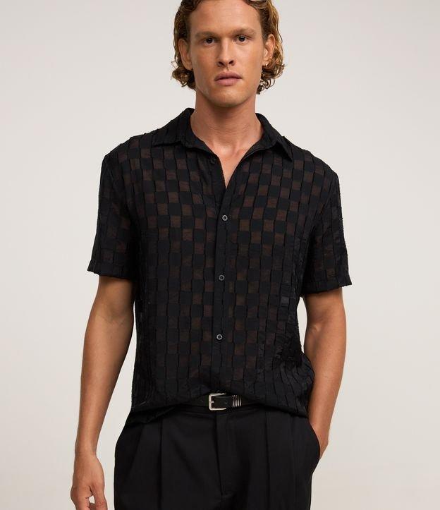 Camisa em Algodão com Estampa Xadrez e Textura - 2
