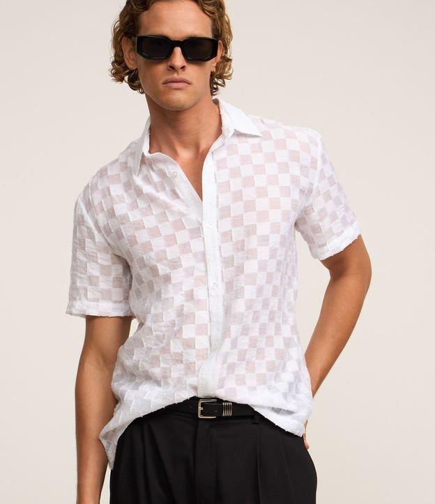 Camisa em Algodão com Estampa Xadrez e Textura - 2