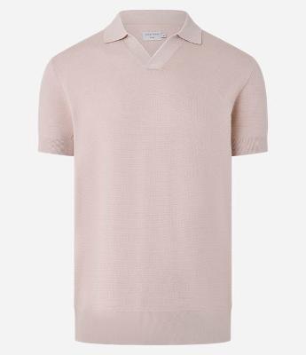 Camiseta Polo em Viscose com Gola V