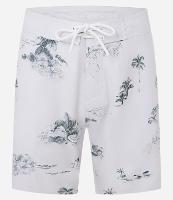 Bermuda em Microfibra com Estampa de Coqueiros e Cós com Amarração - 1