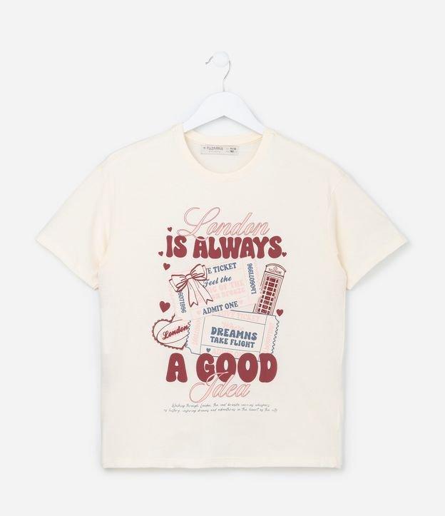 Camiseta Oversized Infantil com Lettering London - Tam 5 a 14 Anos - 1