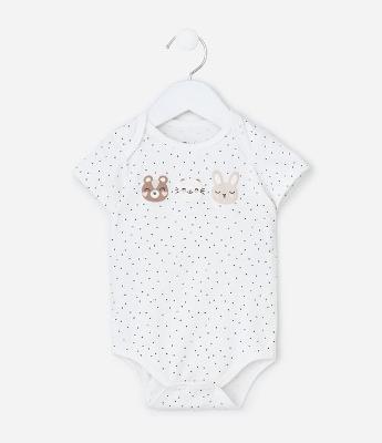 Body Infantil em Algodão com Estampa Bichinhos - Tam RN a 18 meses