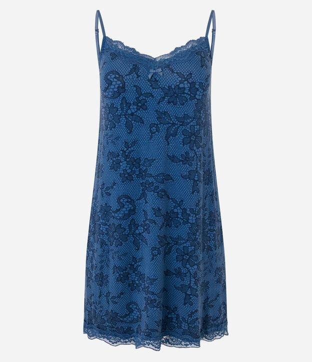 Camisola em Viscose com Elastano Alça Fina e Renda Floral - 1