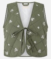 Colete Matelassê em Algodão com Bordado Floral e Amarração - 1