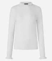 Suéter em Tricô com Frufru na Golinha Alta e Punho - 1