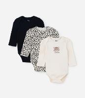 Kit 03 Bodies Infantis com Estampa Oncinha - Tam RN a 18 meses - 1
