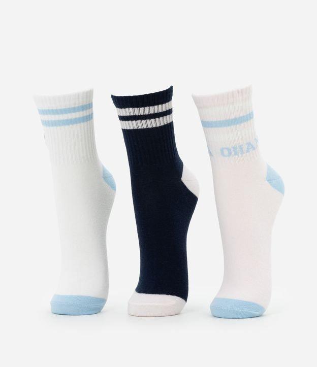 Kit 03 Meias Cano Médio em Algodão com Bordado Stitch e Angel - 1