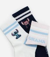 Kit 03 Meias Cano Médio em Algodão com Bordado Stitch e Angel - 2