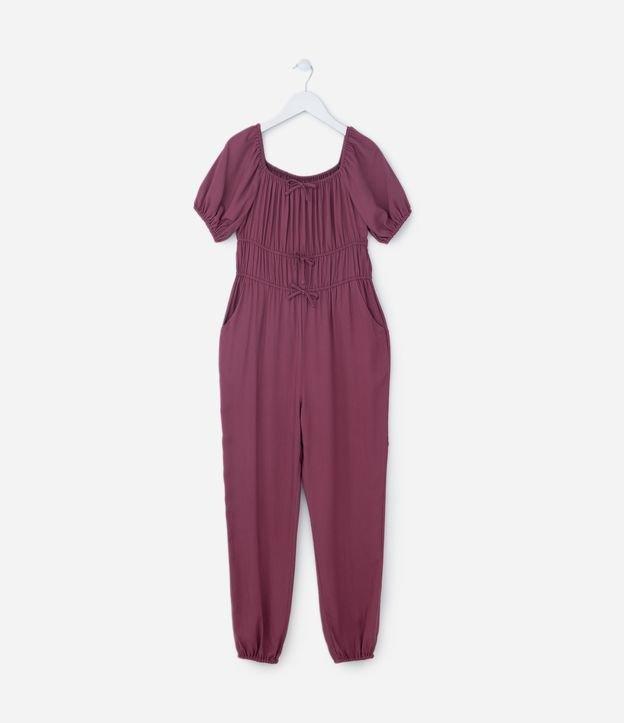 Macacão Infantil em Viscose Twill com Amarração - Tam 5 a 14 Anos - 1