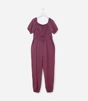 Macacão Infantil em Viscose Twill com Amarração - Tam 5 a 14 Anos - 1