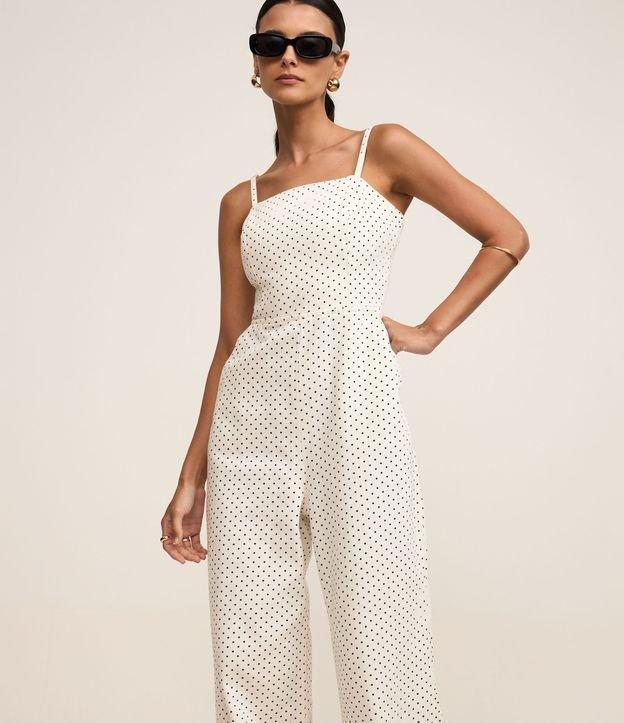 Macacão Longo em Sarja Poá com Lastex e Bolsos - 3