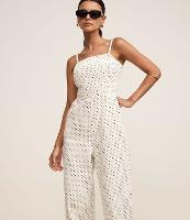 Macacão Longo em Sarja Poá com Lastex e Bolsos - 3