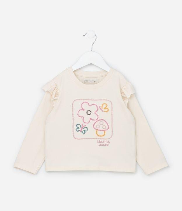 Blusa Infantil com Babadinhos e Estampa Cogumelo - Tam 1 a 6 Anos - 1