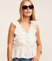 Blusa em Crepe com Amarração e Estampa Poá - 2