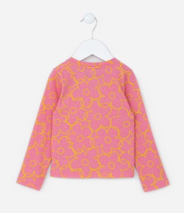 Blusa Infantil Canelada com Estampa Floral - Tam 1 a 6 Anos - 1