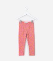 Calça Legging Infantil Canelada com Estampa Flores - Tam 1 a 6 Anos - 1