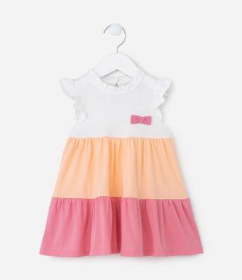 Vestido Marias Infantil com Lacinho Aplicado - Tam 0 a 18 meses