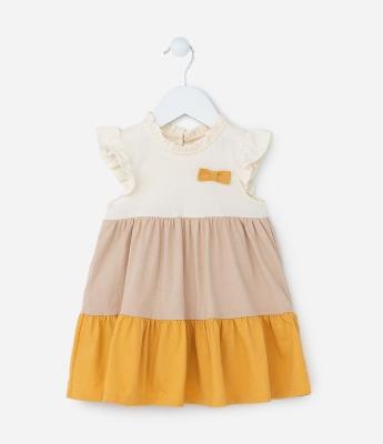 Vestido Marias Infantil com Lacinho Aplicado - Tam 0 a 18 meses