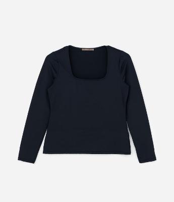 Blusa Básica Poliamida com Decote Quadrado Curve & Plus Size