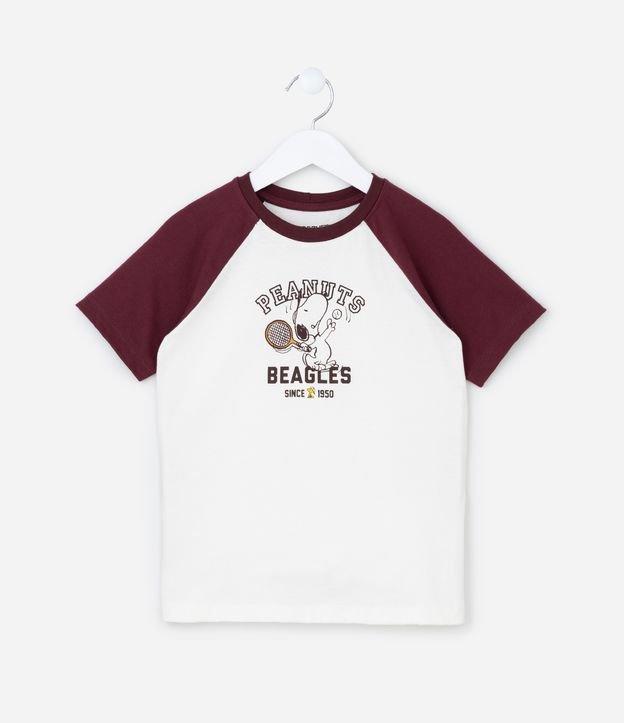 Camiseta Infantil com Cava Raglan e Estampa Snoopy - Tam 2 a 8 Anos - 1