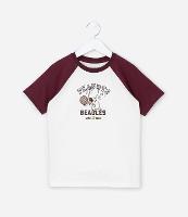 Camiseta Infantil com Cava Raglan e Estampa Snoopy - Tam 2 a 8 Anos - 1