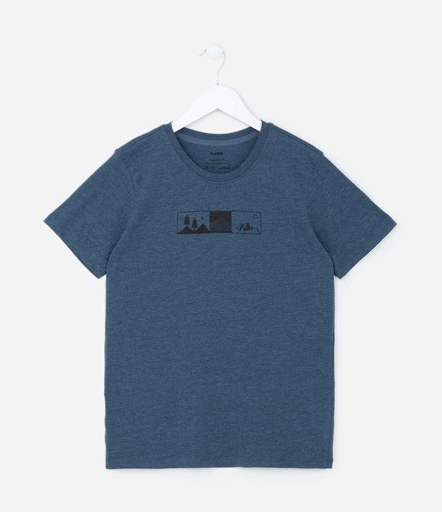 Camiseta Regular Infantil com Estampa Paisagem - Tam 5 a 14 Anos - 1