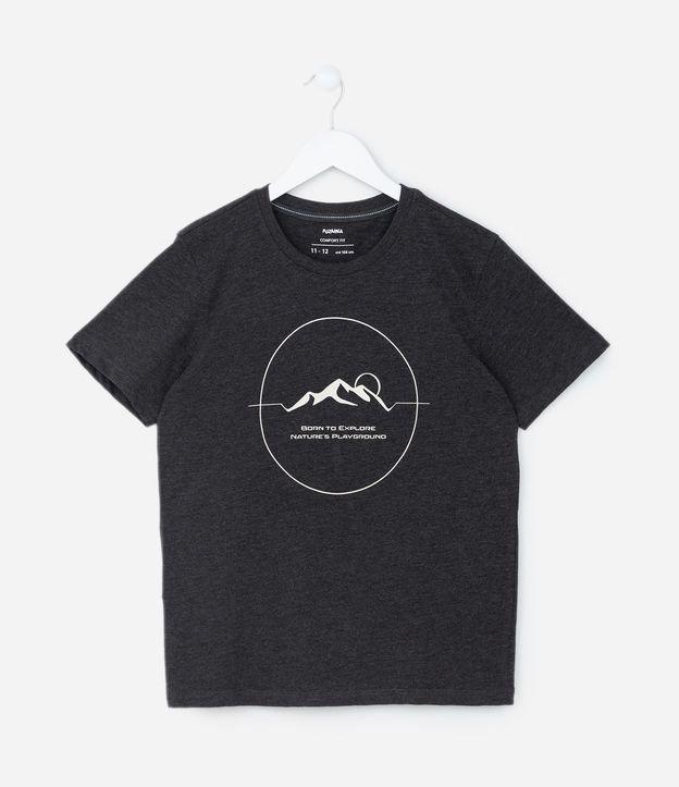 Camiseta Infantil com Estampa Montanhas - Tam 5 a 14 Anos - 1