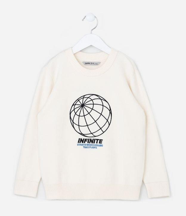 Suéter Infantil com Bordado Lettering Infinite - Tam 5 a 14 Anos - 1