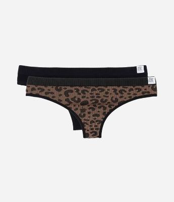 Kit 02 Calcinhas Biquíni Fio Seamless Estampada de Oncinha