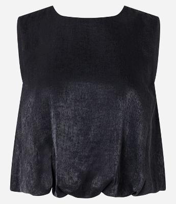 Blusa Balonê em Chiffon com Pregas nas Costas