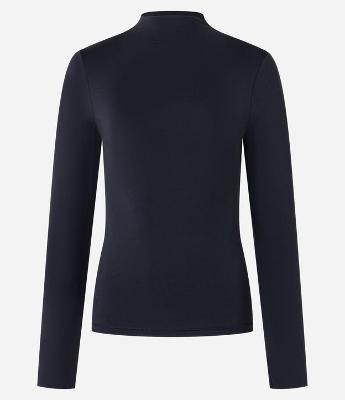 Blusa em Microfibra de Corte a Fio com Gola Alta