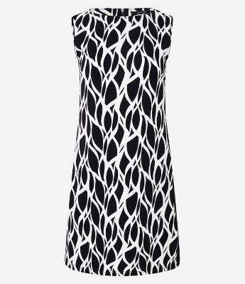 Vestido Curto em Crepe com Estampa Abstrata