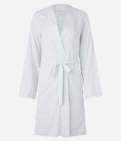 Robe Curto em Chalis com Estampa Xadrez Vichy e Borda Nuvem - 1