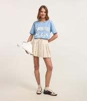 Mini Saia em Alfaiataria com Pregas e Amarração no Cós - 1