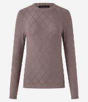 Suéter em Tricô com Gola Redonda e Textura Losângos - 1