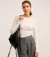 Suéter em Tricô com Gola Redonda e Textura Losângos - 2