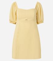 Vestido Curto em Viscolinho com Manga Bufante - 1