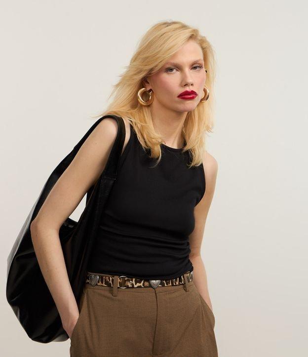 Blusa em Ponto Roma com Franzido e Fenda na Lateral - 1