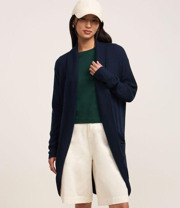 Cardigan Básico Longo em Tricô com Abertura Total - 3