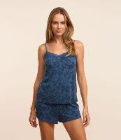 Pijama Short Doll em Viscose com Elastano e Renda Floral - 2