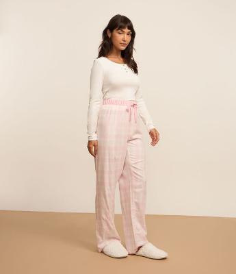 Calça de Pijama em Flanela Xadrez
