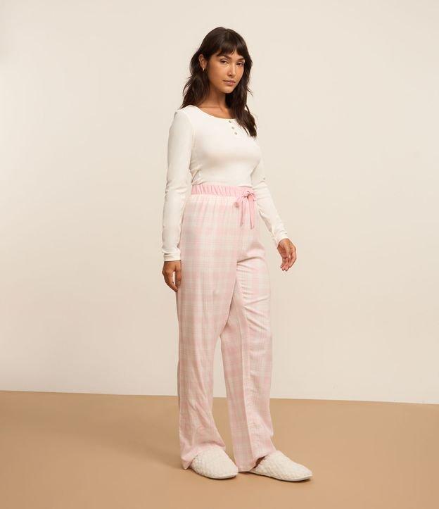 Calça de Pijama em Flanela Xadrez - 1