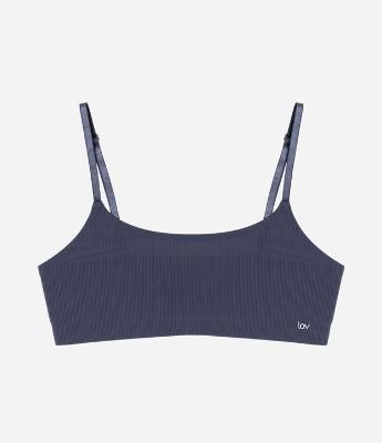 Sutiã Top sem Bojo sem Aro em Microfibra Texturizada